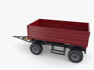 Agro trailer V5 Low-poly 3D model