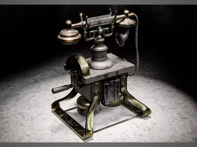 Ornate Vintage Telephone - Photoreal High Poly 3D Model 3D model