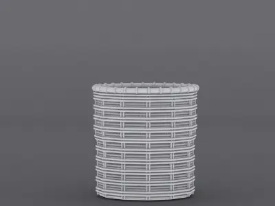 Coiled baskets Rattan  Low-poly 3D model