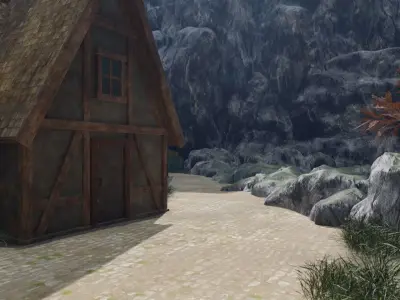 Fantasy Village Landscape 3D model
