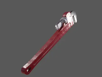 Heavy Duty Pipe Wrench Low-poly 3D model