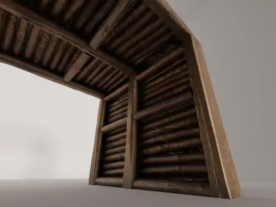 Mine Tunnel kit Low-poly 3D model Low-poly 3D model