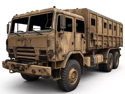 Heavy Military Cargo Truck 3D Model Low-poly 3D model