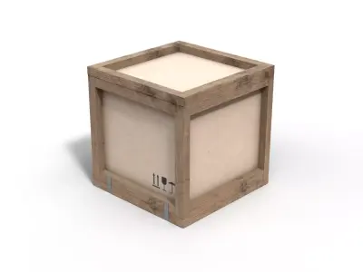 Wooden Crate 3D 3D model 4