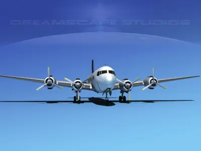 Douglas DC-7B Trans Pacific 3D model