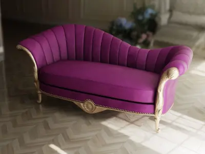 Furniture Sofa Chaise Lounge 001 Low-poly 3D model