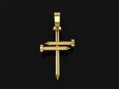 Nail Cross Pendant Mid Size 3D print model