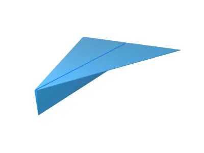 Paper Plane v4 007 Low-poly 3D model