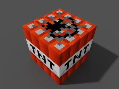 MineCraft TNT block model Low-poly 3D model