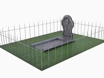 Grave - Cemetery Low-poly 3D model purchase