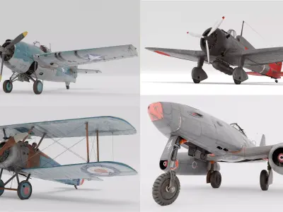 Historic Aircraft Set 3D Model Collection