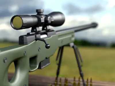 AWP Sniper Rifle Lowpoly Low-poly 3D model