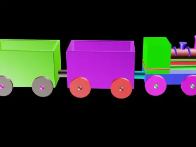 KIDS CARTOON TRAIN Low-poly 3D model