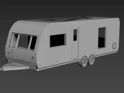 Tri Axle Caravan for 3D Printing and RC 3D print model