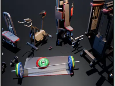 Gym  Prop Package Low-poly 3D model