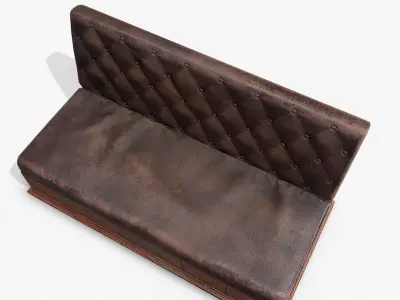 Antique Couch Low-poly 3D model