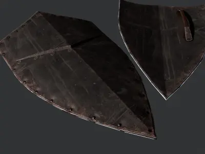 Medieval iron shield Low-poly 3D model purchase