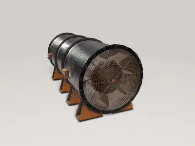 Old Ventilation Fan  Low-poly 3D model