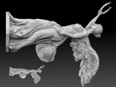 Winged Victory of Samothrace nike reconstruction CNC relief  3D print model