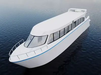 Modern Sightseeing Passenger Ferry 71 3D model
