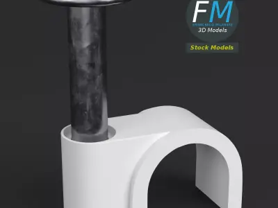 PVC cable clip 3D model
