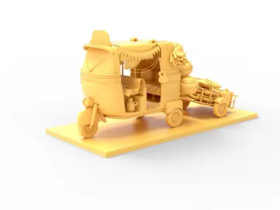Indian Tuk Tuk Taxi Low-poly 3D model