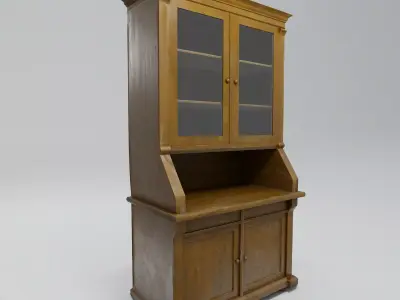 Used Wooden Cupboad Low-poly 3D model