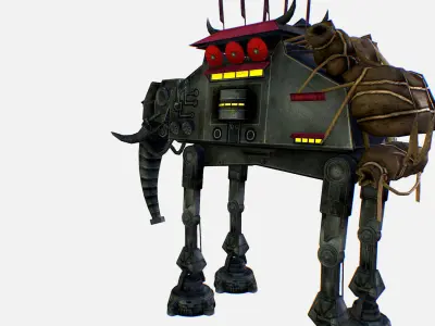 Metal Elephant Robot Transport Star Wars  Low-poly 3D model