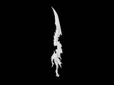 Dragon Fang Katana Low-poly 3D model