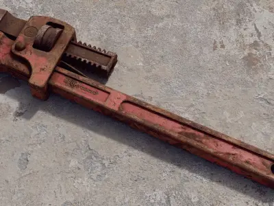 PBR Pipewrench  Low-poly 3D model