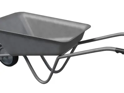  Wheel Barrow Low-poly 3D model