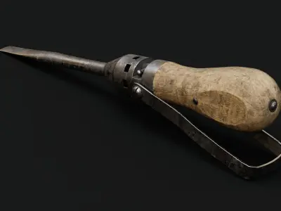 Vintage German Ratchet Screwdriver Low-poly 3D model