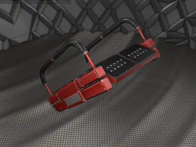 Sci-Fi Stairs - 7 - Red Version Low-poly 3D model