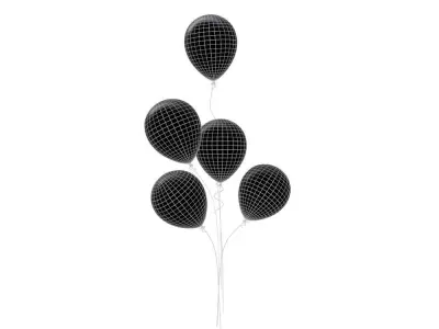 round balloons 04 3D model