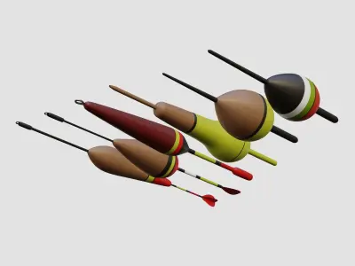 Fishing Floats Subdivision Ready for Film Low-poly 3D model