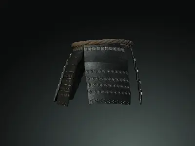 Japan Samurai kusazuri  Low-poly 3D model