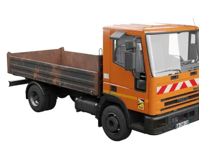 Iveco Eurocargo 100E18 2001 Flatbed Truck Low-poly 3D model