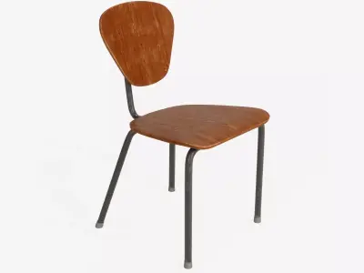 Vintage Wooden Chair 3D model