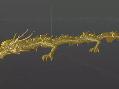 Dragon golden 3D model