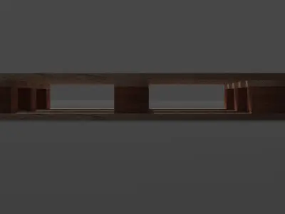 pailet low poly wooden table 3D model