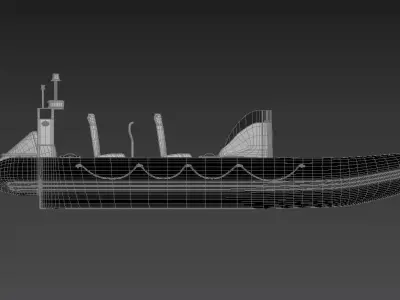 Center Console Speedboat with Helm and Seats Low Poly 3D Model 3D model