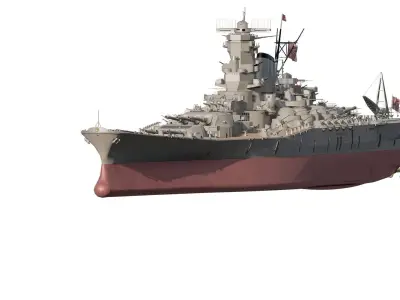 Japanese WW2 battleship 3D model
