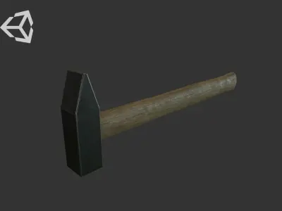 Wooden hammer - PBR  Low-poly 3D model