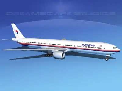 Boeing 777-300 MP Malaysia Airlines 3D model