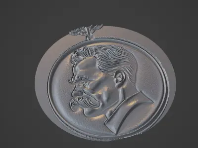 Nietzsche Medallion 3D print model