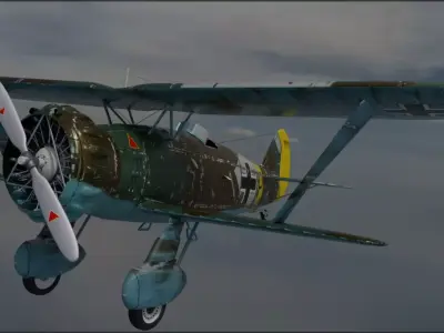 Henschel HS 123 weathered 3D model