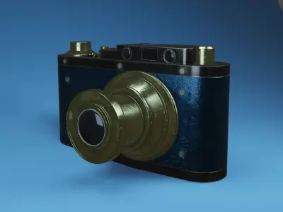 camera-4k PBR vintage camera Low-poly 3D model