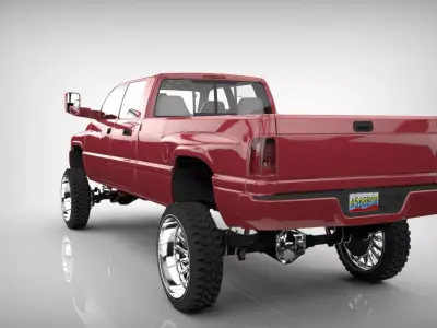 DODGE RAM LIFTED  Low-poly 3D model