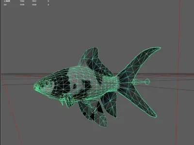 Carp fish Low-poly 3D model