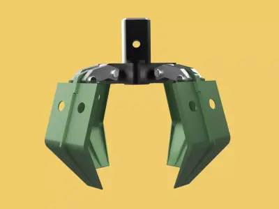 WOOD LOG TREE CRANE ATTACHMENT ARM LOADER LIFTING GRABBER JAWS 3D model